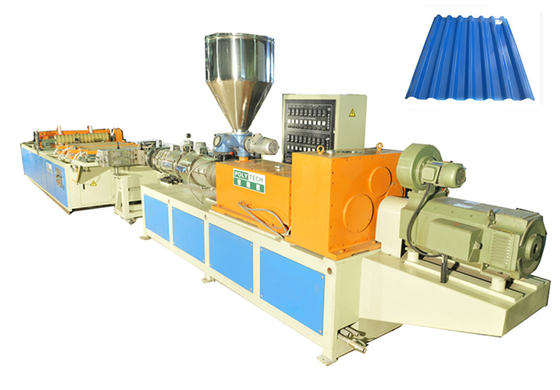 Plastic Roofing Sheet Extrusion Line , Wave Tile Extruder Machine